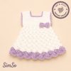 Kvačkana oblekica za deklico SimSo Grace Lavender