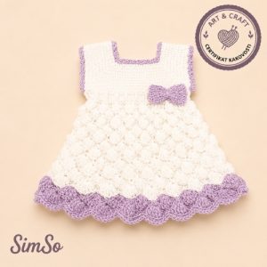 Kvačkana oblekica za deklico SimSo Grace Lavender