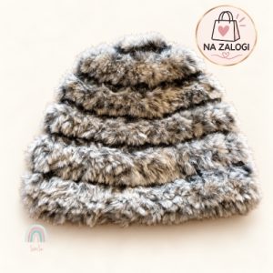 Ročno izdelana zimska kapa za odrasle – umetno krzno