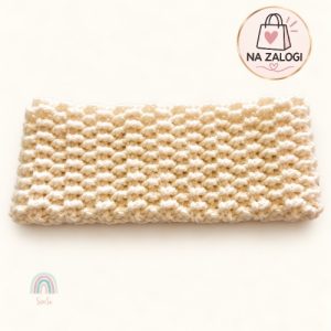 Ročno kvačkan trak za ušesa – beige